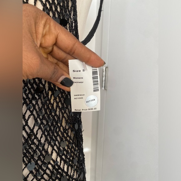 NWT Coperni knitted mini crochet dress black in a size small - Picture 5 of 9